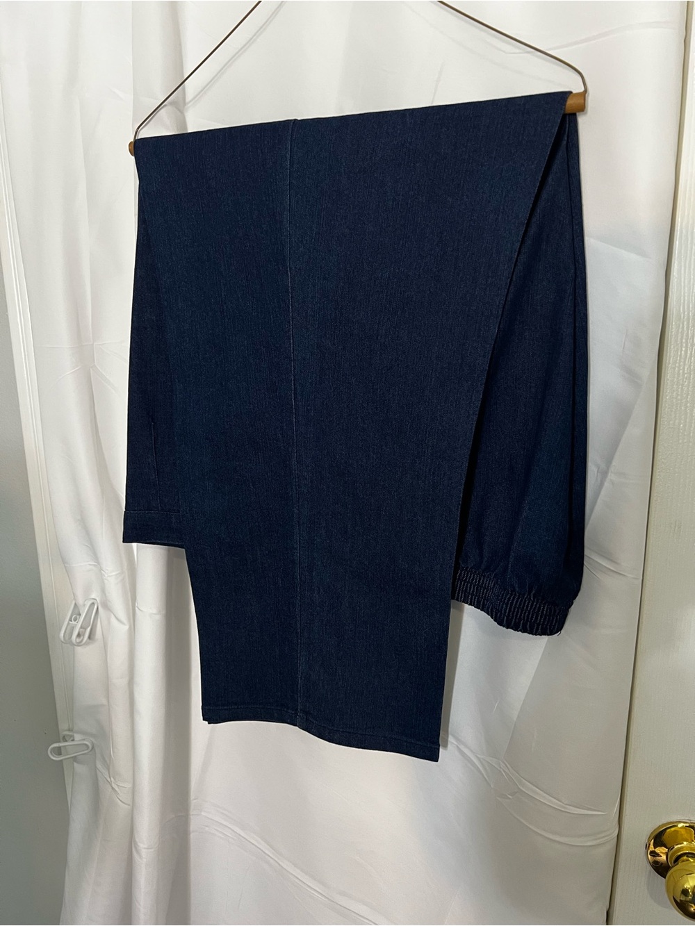 Alfred Dunner Dark Blue Elastic Waist Denim Pants